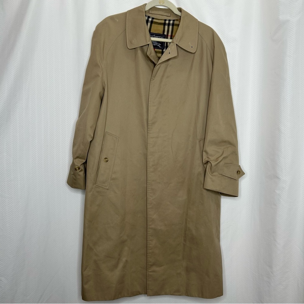 Burberry vintage tan classic trench coat nova check 36 Short